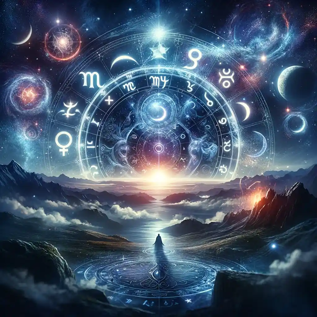 Cielo nocturno estrellado con los símbolos astrológicos de Venus, Saturno y Marte | Qué Onda