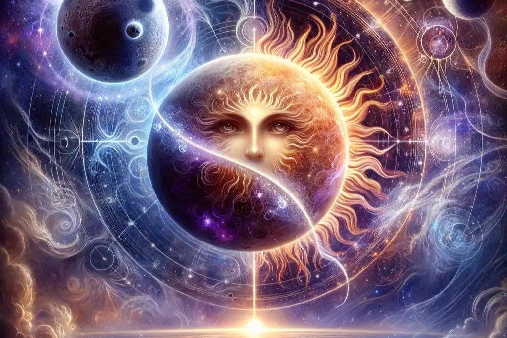Escena cósmica con Mercurio retrocediendo, sol en Acuario y Plutón, sobre fondo estelar | Qué Onda