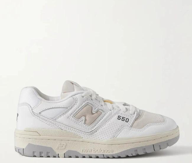 NEW BALANCE 550 perforated leather, suede and mesh sneakers 1 | Qué Onda